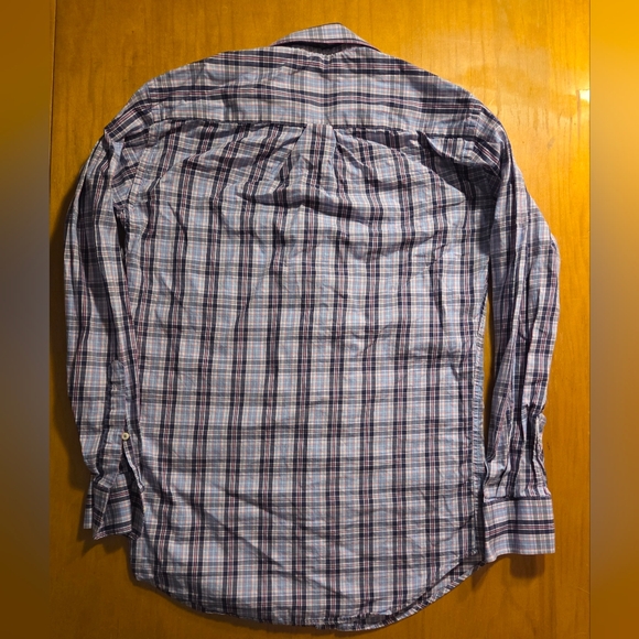 Peter Millar - Blue & Pink Plaid - 100% Cotton - Small - Long Sleeve Shirt - Picture 2 of 5